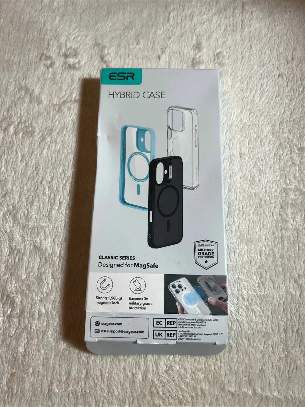 iPhone 16 Pro Gray Magnetic Halolock Clear and Grey Case
